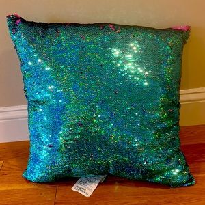 Mermaid throw pillow - blue and purple